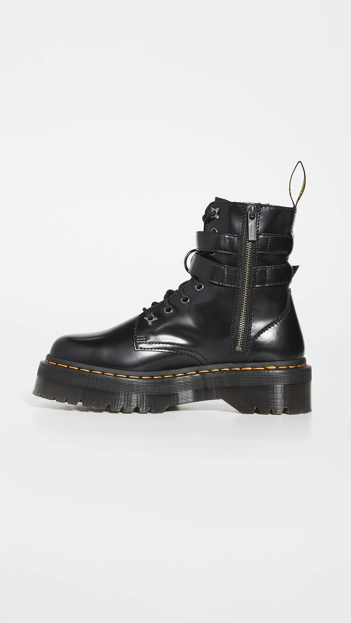 靴 Dr.Martens JADON UK7 Dr. Martens Jadon Charcoal Grey Burnished Waxy Pull Up Brown